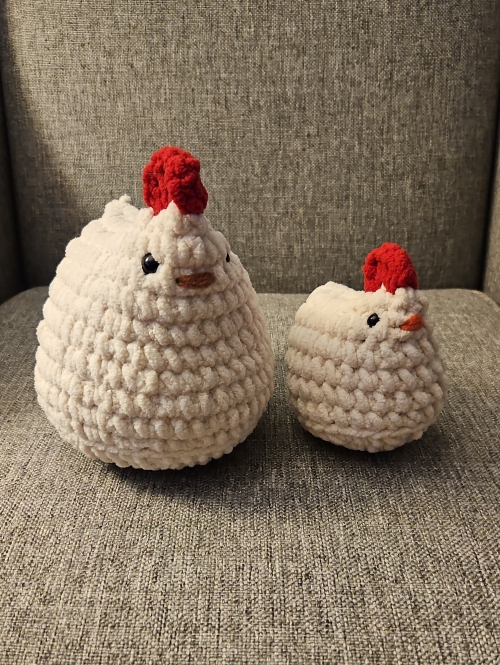 Handmade Crochet Chickens -  Mom and Baby